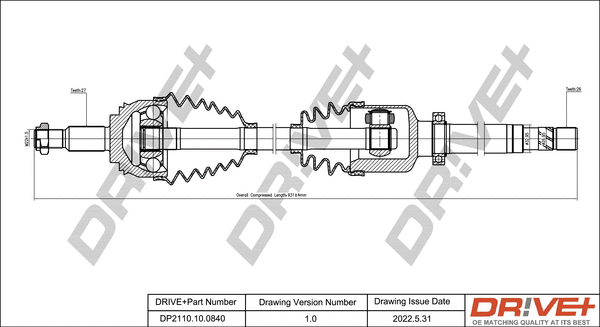 Arbre de transmission Dr!ve+ DP2110.10.0840