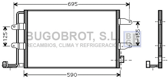 Condenseur, climatisation BUGOBROT 62-VW5252
