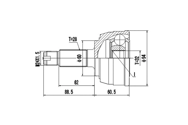 Jeu de joints, arbre de transmission DYNAMATRIX DCV851017