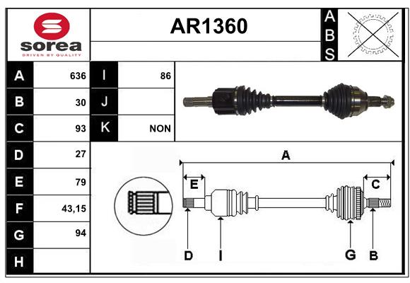Arbre de transmission SNRA AR1360