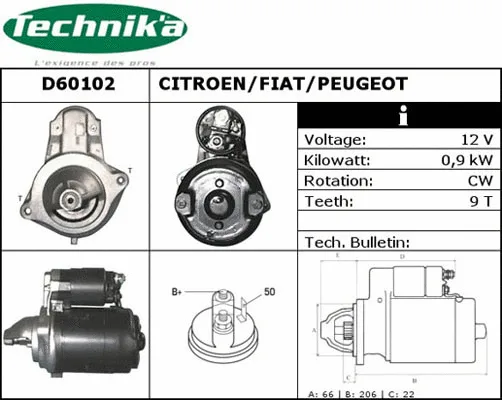 Démarreur Technika D60102