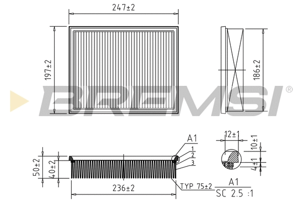 Filtre à air BREMSI FA1577