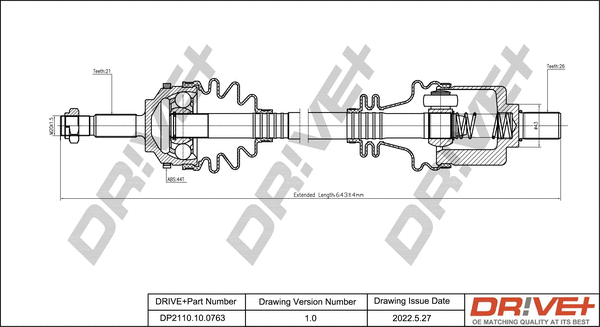 Arbre de transmission Dr!ve+ DP2110.10.0763