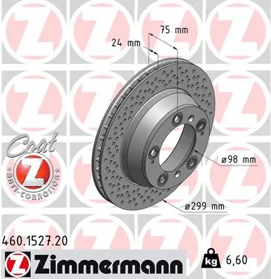 Disque de frein ZIMMERMANN 460.1527.20