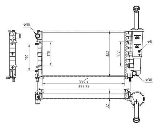 Radiateur, refroidissement du moteur HART 637 133