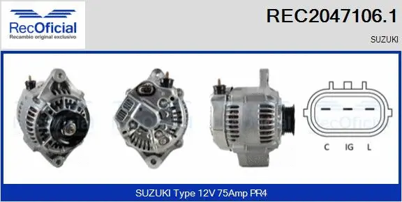 Alternateur RECOFICIAL REC2047106.1