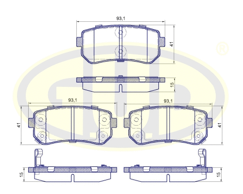 Kit de plaquettes de frein, frein à disque G.U.D. GBP120902