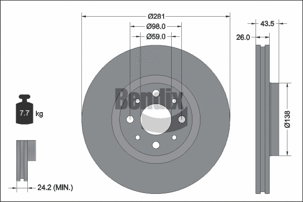 Disque de frein BENDIX Braking BDS2316