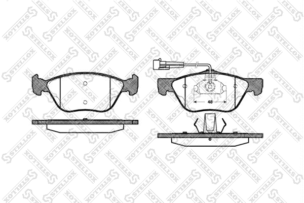 Kit de plaquettes de frein, frein à disque STELLOX 600 002B-SX