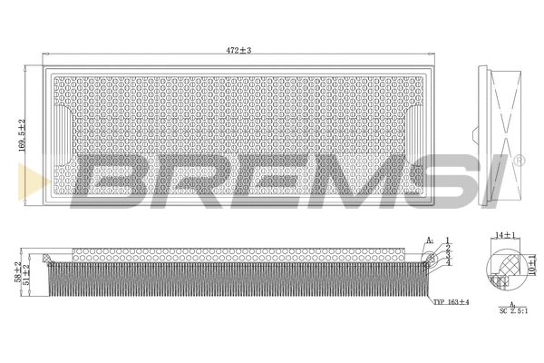 Filtre à air BREMSI FA2127
