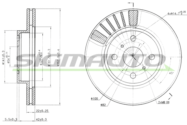 Disque de frein SIGMAUTO DBA881V
