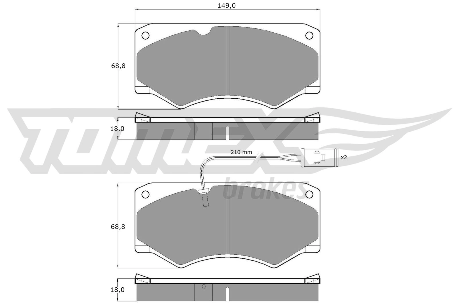 Kit de plaquettes de frein, frein à disque TOMEX Brakes TX 12-36