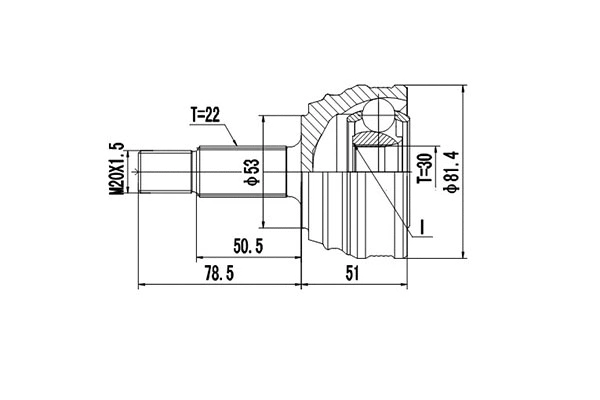 Jeu de joints, arbre de transmission DYNAMATRIX DCV853008