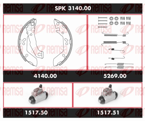 Kit de freins, freins à tambours REMSA SPK 3140.00