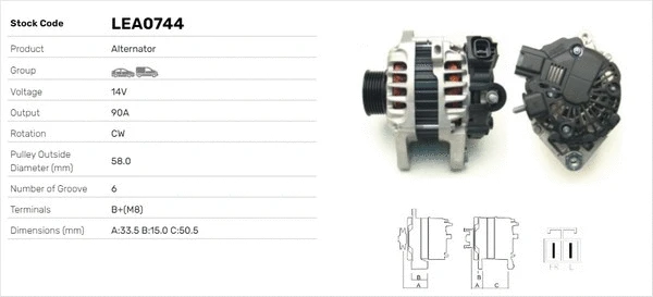 Alternateur LUSA LEA0744