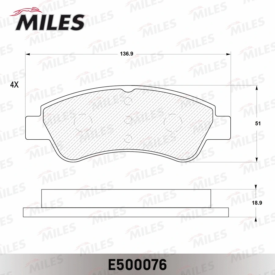 Kit de plaquettes de frein, frein à disque MILES E500076