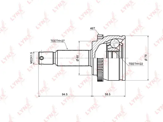 Jeu de joints, arbre de transmission LYNXAUTO CO-3635A
