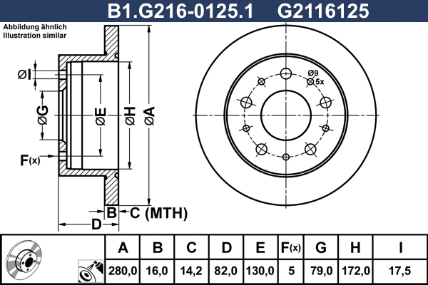 Disque de frein GALFER B1.G216-0125.1
