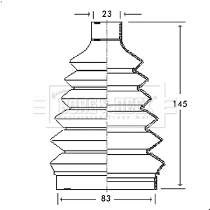 Jeu de joints-soufflets, arbre de commande BORG & BECK BCB2325