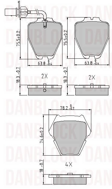 Kit de plaquettes de frein, frein à disque DANBLOCK DB 510577