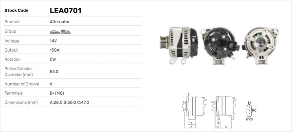 Alternateur LUSA LEA0701