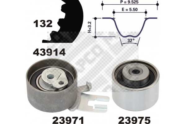 Kit de courroie crantée MAPCO 23914