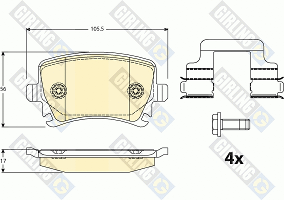 Kit de plaquettes de frein, frein à disque GIRLING 6120831
