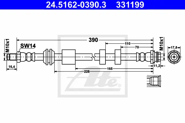 Flexible de frein ATE-APAC 24.5162-0390.3