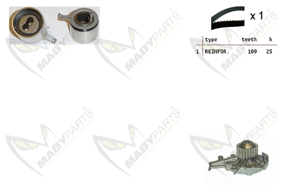 Pompe à eau + kit de courroie crantée MABYPARTS OBKWP0127