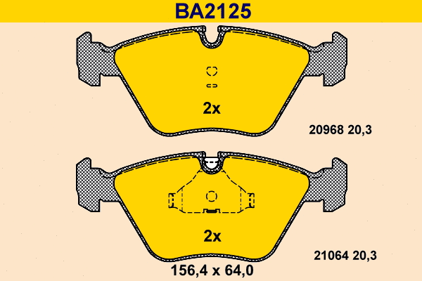 Kit de plaquettes de frein, frein à disque BARUM BA2125