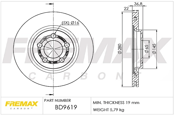 Disque de frein FREMAX BD-9619