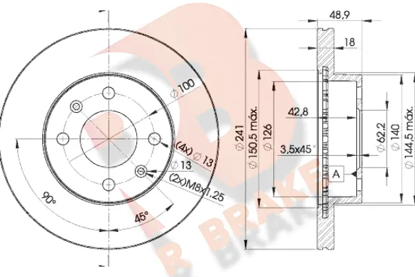 Disque de frein R BRAKE 78RBD27500