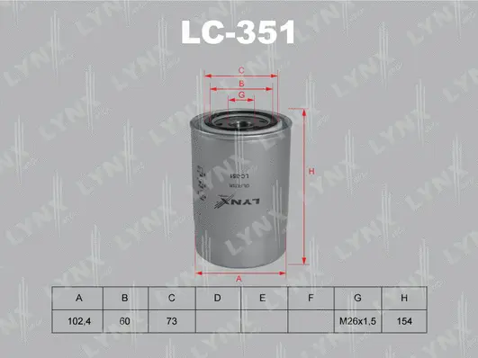 Filtre à huile LYNXAUTO LC-351