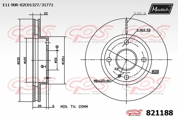 Disque de frein MAXTECH 821188