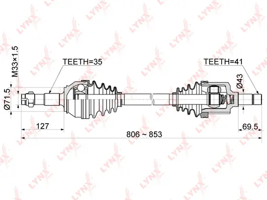 Arbre de transmission LYNXAUTO CD-1045