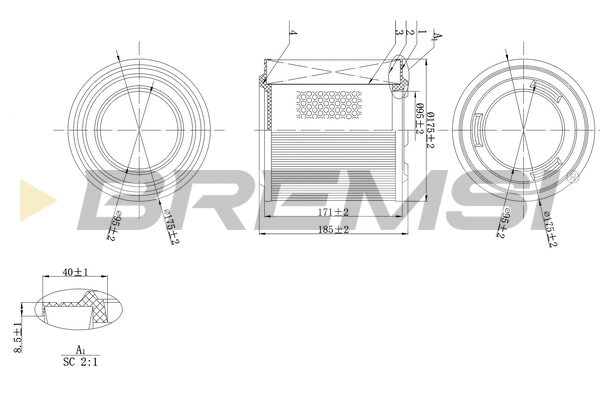 Filtre à air BREMSI FA1596