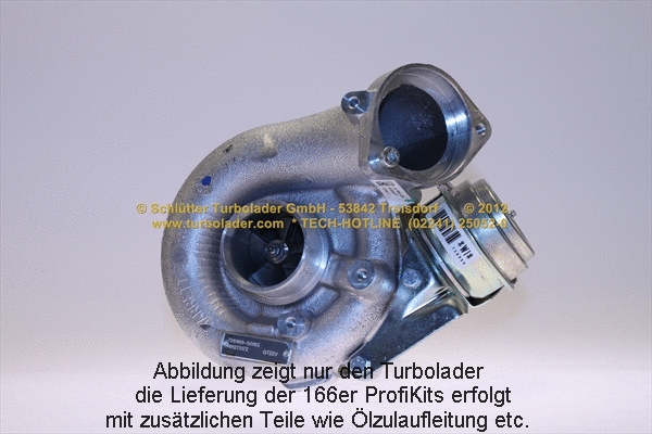 Turbocompresseur, suralimentation SCHLÜTTER TURBOLADER 166-00455