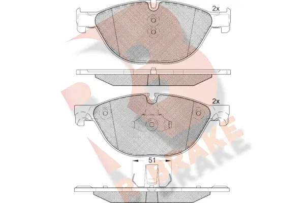 Kit de plaquettes de frein, frein à disque R BRAKE RB1961