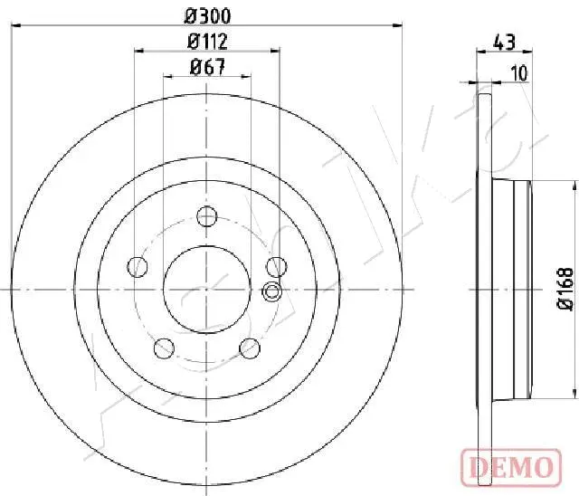 Disque de frein ASHIKA 61-00-0525C