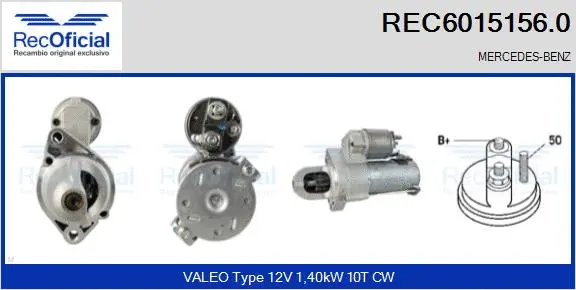 Démarreur RECOFICIAL REC6015156.0