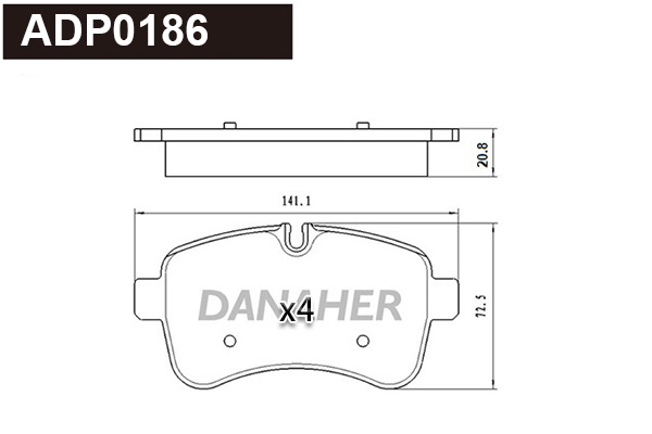 Kit de plaquettes de frein, frein à disque DANAHER ADP0186