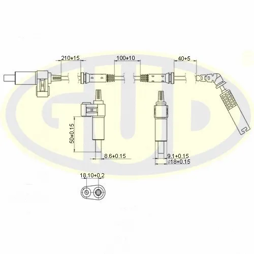 Capteur, vitesse de roue G.U.D. GABS01210