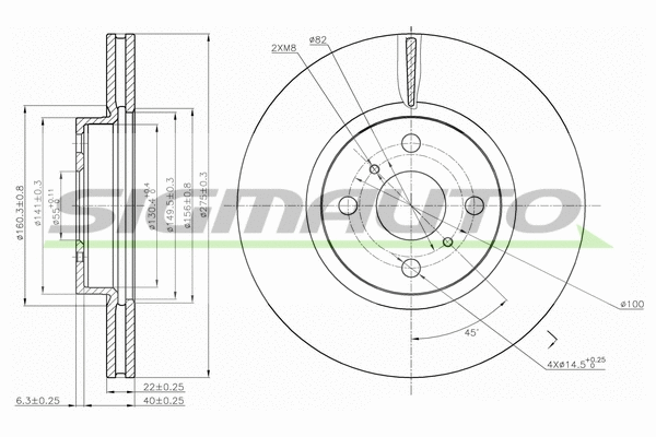 Disque de frein SIGMAUTO DBB780V