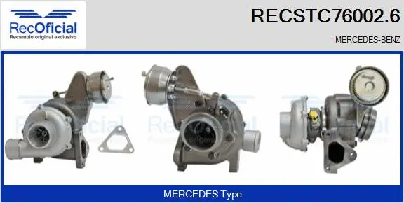 Turbocompresseur, suralimentation RECOFICIAL RECSTC76002.6