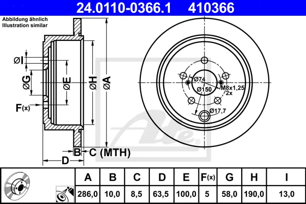 Disque de frein ATE-APAC 24.0110-0366.1