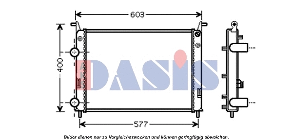 Radiateur, refroidissement du moteur AKS DASIS 080089N
