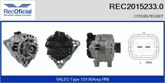 Alternateur RECOFICIAL REC2015233.0