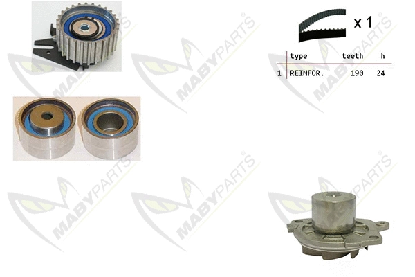 Pompe à eau + kit de courroie crantée MABYPARTS OBKWP0092