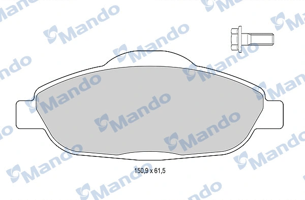 Kit de plaquettes de frein, frein à disque MANDO MBF015237