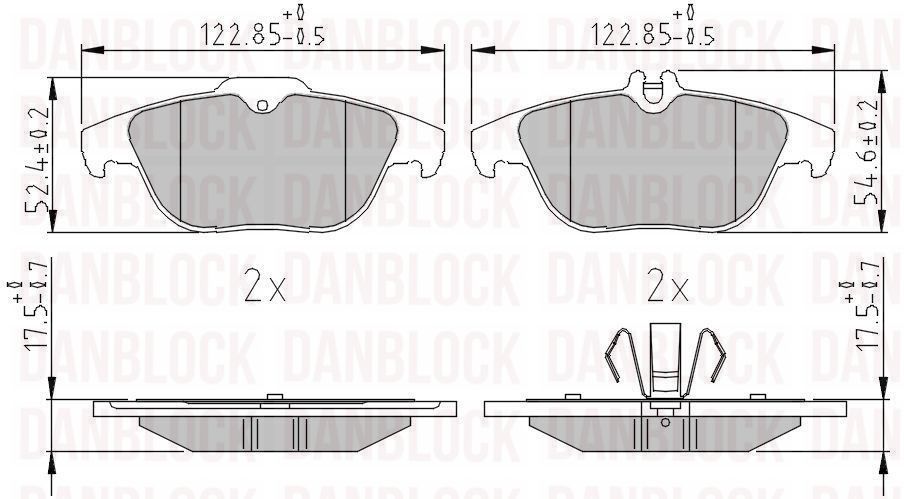 Kit de plaquettes de frein, frein à disque DANBLOCK DB 511364
